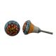 Orange Blue Handpainted Ceramic Bulb Wardrobe Knob