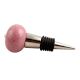 Pink Crackle Ceramic Wine Stopper