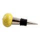 Yellow Black Crackle Ceramic Wine Stopper