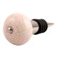 Cream Pink Crackle Ceramic Wine Stopper