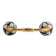 Navy Blue Flower Crackle Ceramic Bridge Handle