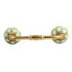 Lime Green Floral Crackle Ceramic Bridge Handle