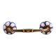 Navy Blue Flora Crackle Ceramic Bridge Handle