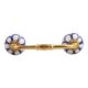 Navy Blue Flora Crackle Ceramic Bridge Handle