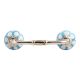 Blue Floral Crackle Ceramic Bridge Handle