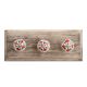 Red Flower Crackle Ceramic Wooden Hooks