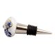 Blue Leaf Crackle Ceramic Wine Stopper