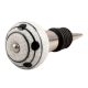Black Striped Dotted Crackle Ceramic Wine Stopper