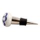 Navy Blue Floral Crackle Ceramic Wine Stopper