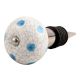 Blue Polka Dot Crackle Ceramic Wine Stopper