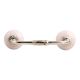 White and Pink Crackle Ceramic Bridge Handle