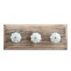Baby Blue Crackle Ceramic Wooden Hooks