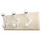 Cream Double Loop Ceramic Iron Wooden Hooks