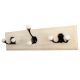 Black Double Loop Ceramic Iron Wooden Hooks