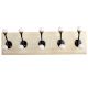 Black Double Loop Ceramic Iron Wooden Hooks