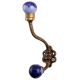 Navy Blue Ceramic Floral Iron Hooks-EHG-90