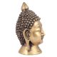 Brass Buddha Head Statue with Eyes Close