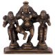 Brass Dancing Krishna with Rukmani and Satyabhama