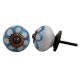 Blue Floral Crackle Wardrobe Knob