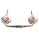 Pink Floral Crackle Ceramic Bridge Handle