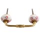 Pink Floral Crackle Ceramic Bridge Handle