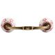 Pink Floral Crackle Ceramic Bridge Handle