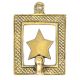 Brass Star Framed Single Wall Hook