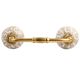 White Floral Crackle Ceramic Bridge Handle