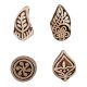 Set of 4 Piece New Mix Wooden Printing Block