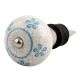 Turquoise Floral Crackle Ceramic Wine Stopper