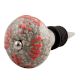Pink Floral Crackle Ceramic Wine Stopper 