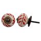 Cream With   Red Flower Knob