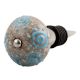 Blue Circles Crackle Ceramic Wine Stopper