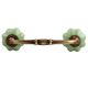 Green Crackle Melon Ceramic Bridge Handles