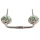White And Green Leaf Crackle Ceramic Bridge Handle 