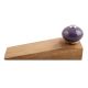 Purple Round Ceramic Wooden Door Stopper