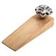 Navy Blue Leaf Melon Ceramic Wooden Door Stopper