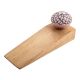 Pink And Black Etched Ceramic Wooden Door Stopper