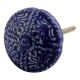 Navy Blue Floral Ceramic cabinet Knob