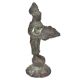 Bronze Lady Holding A Diya In Her Hand Is On A Raised Platform With Patina