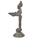 Bronze Lady Holding A Diya In Her Hand Is On A Raised Platform With Patina