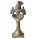Brass Lady Holding A Diya In Her Hand On A Raised Platform