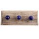 Round Navy Blue Glass Wooden Hook