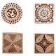 Set of 4 Piece New Mix Wooden Printing Block