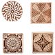 Set of 4 Piece New Mix Wooden Printing Block