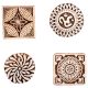 Set of 4 Piece New Mix Wooden Printing Block
