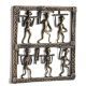Bronze Tribal Wall Art Hanging 6 Men Holding Wood In Different Ways