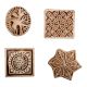 Set of 4 Piece New Mix Wooden Printing Block