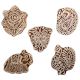 Set of 5 Piece New Mix Wooden Printing Block