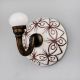 White With Brown Etched Ceramic Wall Hook